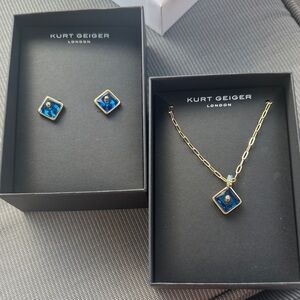 Kurt Geiger Blue and Gold Earrings